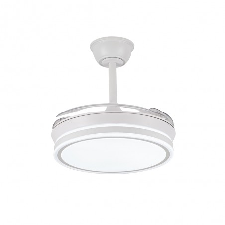 Ventilador LED aspas retráctiles Miso Evo Mini Blanco CCT Dim (46W)