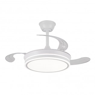 Ventilador LED aspas retráctiles Miso Evo Mini Blanco CCT Dim (46W)