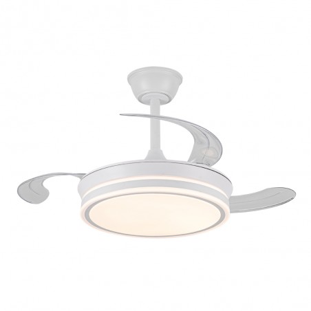 Ventilador LED aspas retráctiles Miso Evo Mini Blanco CCT Dim (46W)