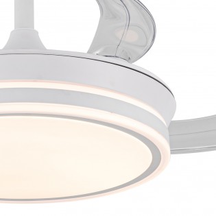 Ventilador LED aspas retráctiles Miso Evo Mini Blanco CCT Dim (46W)