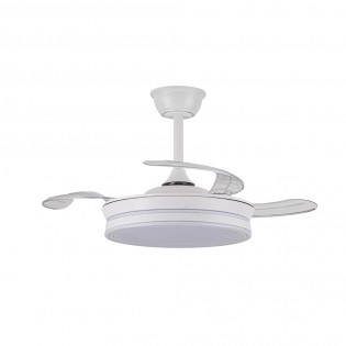 Ventilador LED aspas retráctiles Miso Evo Mini Blanco CCT Dim (46W)
