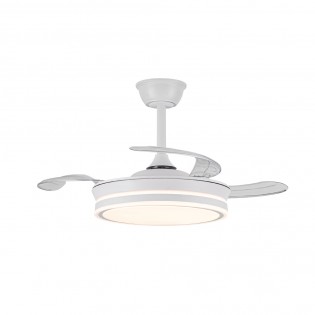 Ventilador LED aspas retráctiles Miso Evo Mini Blanco CCT Dim (46W)