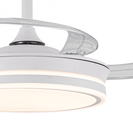 Ventilador LED aspas retráctiles Miso Evo Mini Blanco CCT Dim (46W)