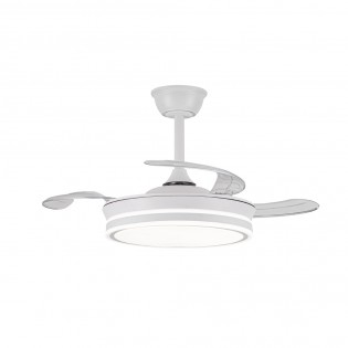 Ventilador LED aspas retráctiles Miso Evo Mini Blanco CCT Dim (46W)