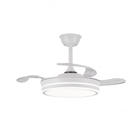 Ventilador LED aspas retráctiles Miso Evo Mini Blanco CCT Dim (46W)