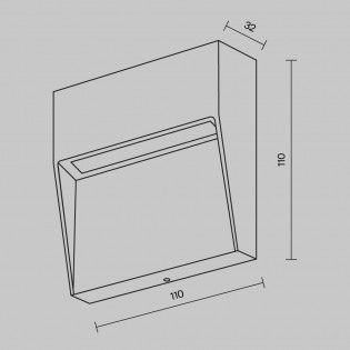 Aplique de pared de exterior LED Mane Square (3W)