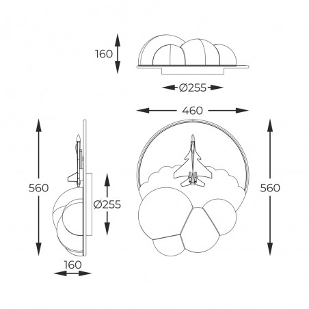 Plafón de techo infantil LED Focus Avión (37W)