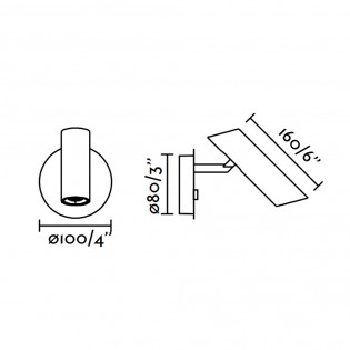 Aplique de pared LED con interruptor Leo (7W)