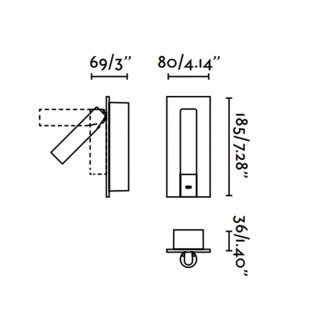Aplique de pared lector LED con USB Gabo (4W)