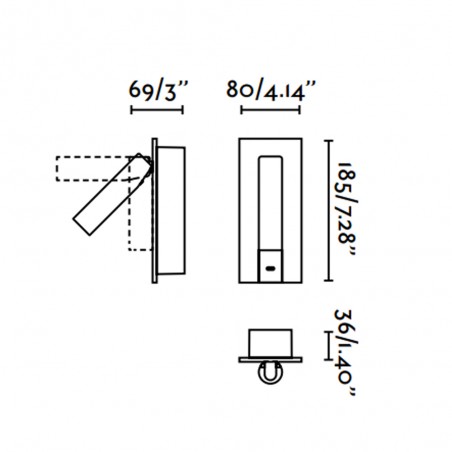 Aplique de pared lector LED con USB Gabo (4W)