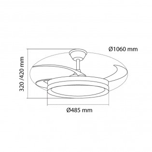 Ventilador LED con aspas retráctiles Nestera Evo CCT Dim (72W)