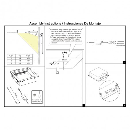 Plafón de techo empotrable LED Blue Sky (16W)