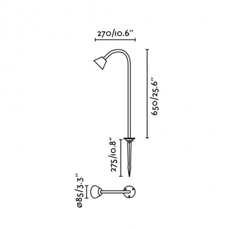 Baliza con piqueta LED Lily 65 24V. (3W)