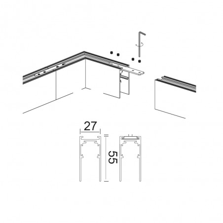 Carril magnético de superficie Magneto 48V. II (2 metros)