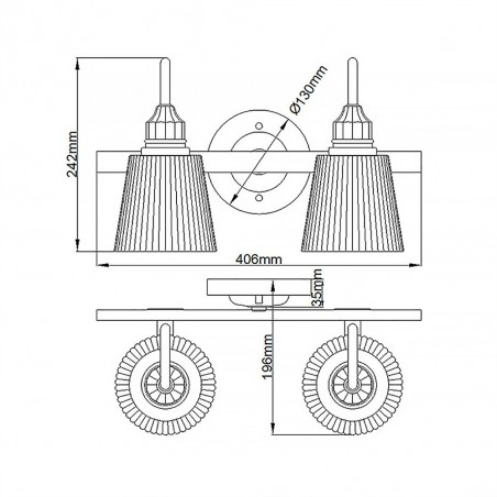Aplique de pared para baños Addison (2 luces)