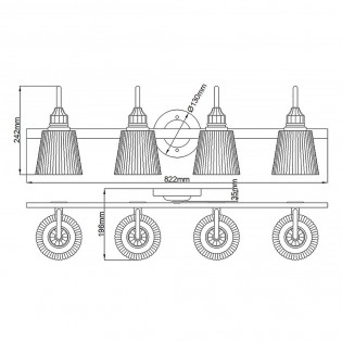 Aplique de pared para baños Addison (4 luces)