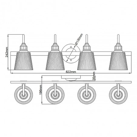 Aplique de pared para baños Addison (4 luces)