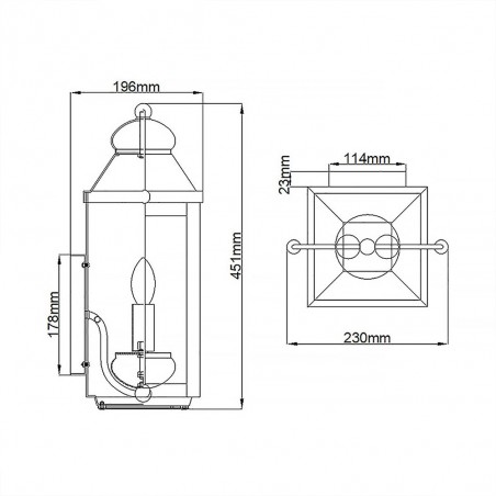 Aplique de pared de exterior Anchorage (2 luces)