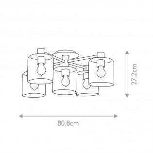 Plafón de techo Axel (5 luces)