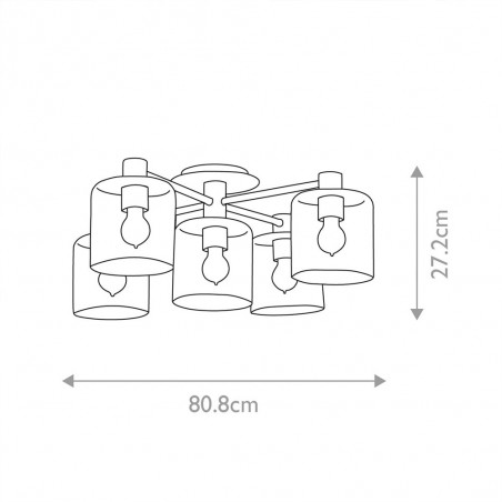 Plafón de techo Axel (5 luces)