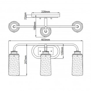 Aplique de pared para baños Braelyn (3 luces)