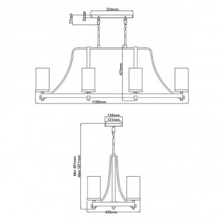 Lámpara de techo Angelo (8 luces)