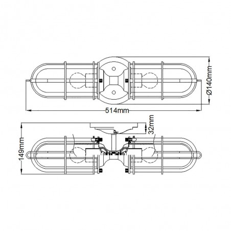 Aplique de pared para baños Urban Restoration (2 luces)