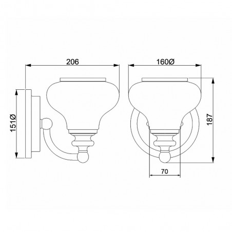 Aplique de pared para baños Ainsley