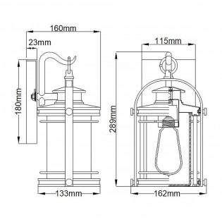 Aplique de pared de exterior Booker S