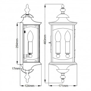 Aplique de pared de exterior Market Square M