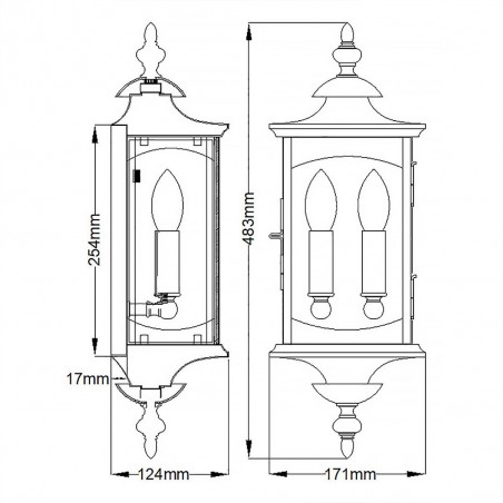 Aplique de pared de exterior Market Square M