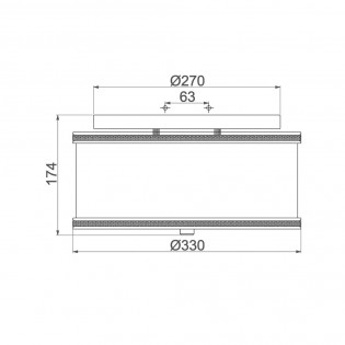 Plafón de techo Pave (2 luces)