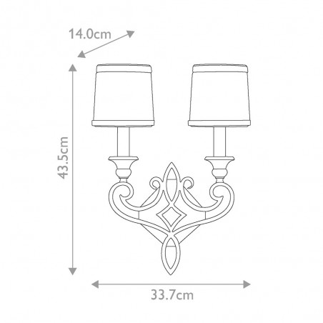 Aplique de pared Justine B (2 luces)