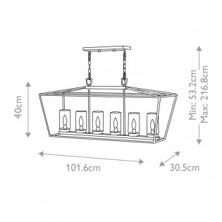 Lámpara colgante de exterior Alford Place (6 luces)