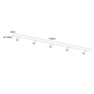 Regleta de techo Slim (5 luces)