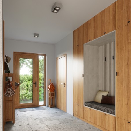 Foco de superficie Meni 2 luces, acabado cemento