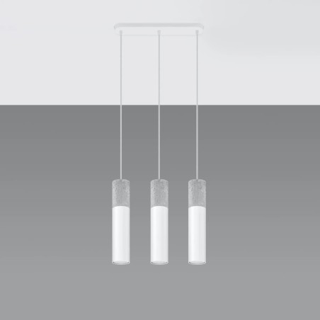 Lámpara colgante Nivoto blanco, 3 luces