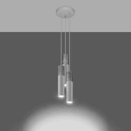 Lámpara colgante Nivoto blanco, 3 luces