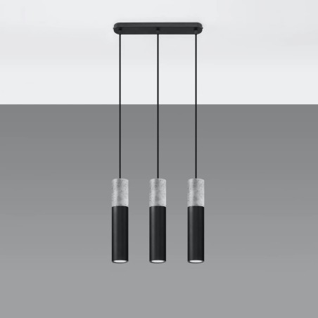 Lámpara colgante Nivoto negro, 3 luces
