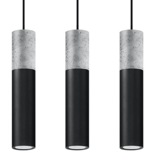 Lámpara colgante Nivoto negro, 3 luces