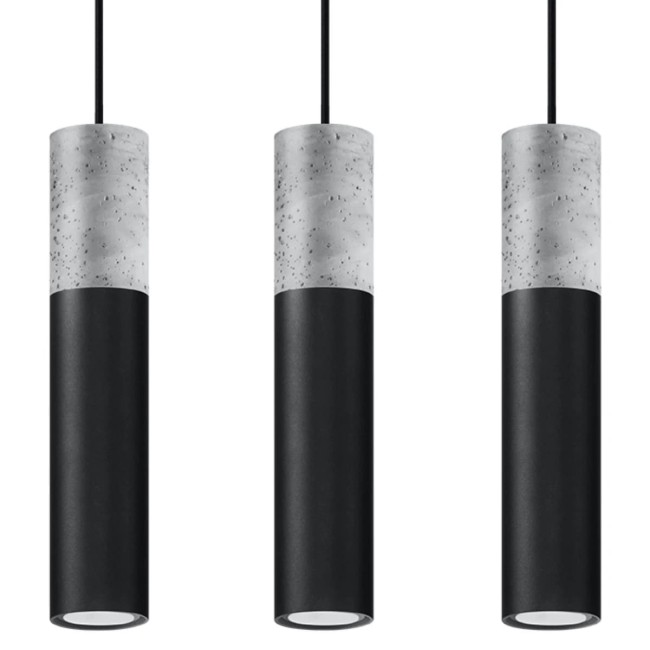 Lámpara colgante Nivoto negro, 3 luces