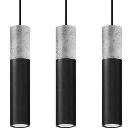 Lámpara colgante Nivoto negro, 3 luces