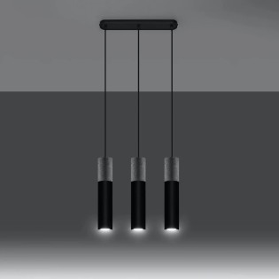 Lámpara colgante Nivoto negro, 3 luces