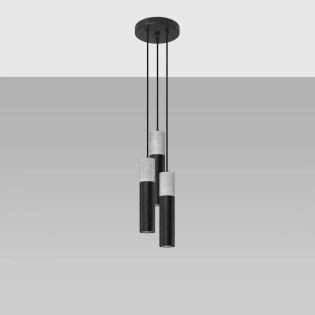 Lámpara colgante Nivoto negro, 3 luces