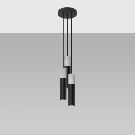 Lámpara colgante Nivoto negro, 3 luces
