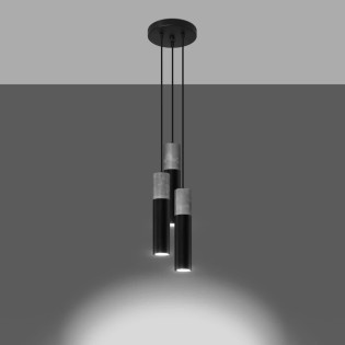 Lámpara colgante Nivoto negro, 3 luces