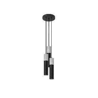 Lámpara colgante Nivoto negro, 3 luces