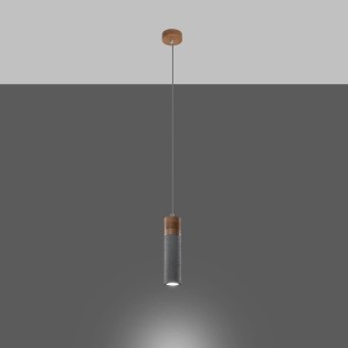 Lámpara colgante Nato gris, 1 luz