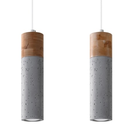 Lámpara colgante Nato gris, 2 luces