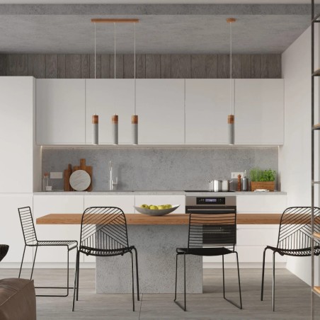 Lámpara colgante Nato gris, 3 luces